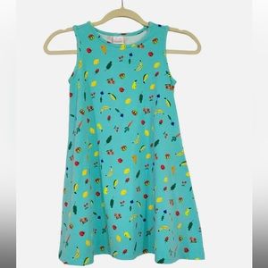 Hannah Anderson sleeveless A-line fruit print stretch dress with pockets sz 8